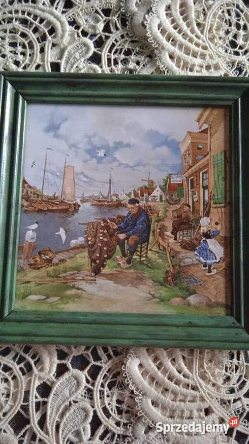 HOLENDERSKI OBRAZ MALOWANY NA PŁYTCE CERAMICZNEJ Piła sprzedam