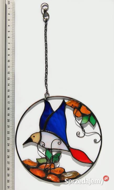 Niebieski rajski ptak z bursztynem bałtyckim lubelskie Lublin