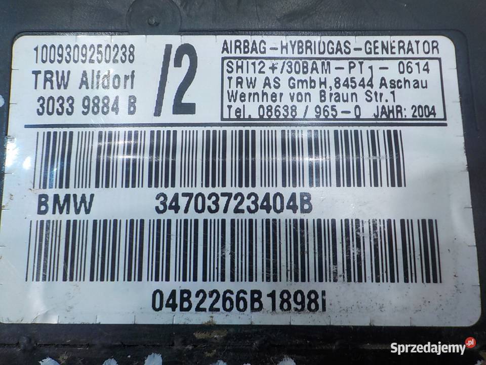 BMW X5 E53 LIFT 30 D 04r 5D AIRBAG poduszka osobowe