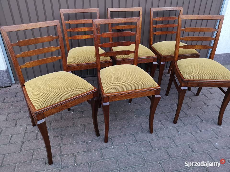 Krzesła ARTDECO 6 Sztuk Lata 2030 Stare Antyk Swarzędz