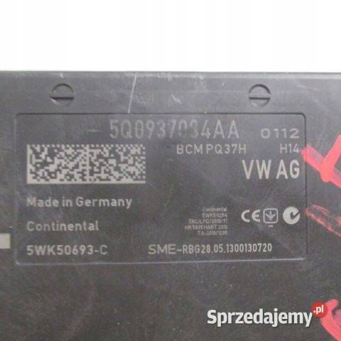 MODUŁ STEROWNIK VW GOLF 5Q0937034AA 5WK50693C Rakoniewice