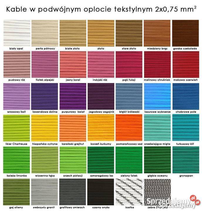 Przewody kolorowe kable w oplocie tekstylnym Wieliczka