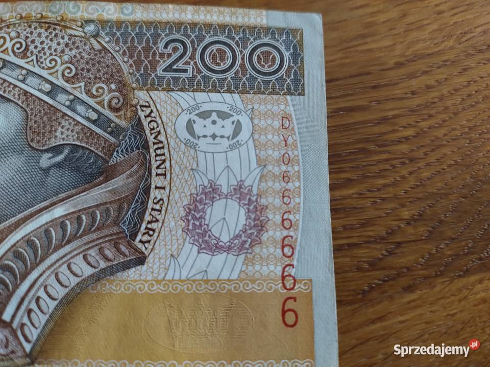 Banknot 200 DY0666666 dolnośląskie Chojnów