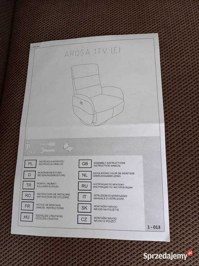 Elektryczny fotel obrotowy z funkcja relaksu 108cm Mysłowice