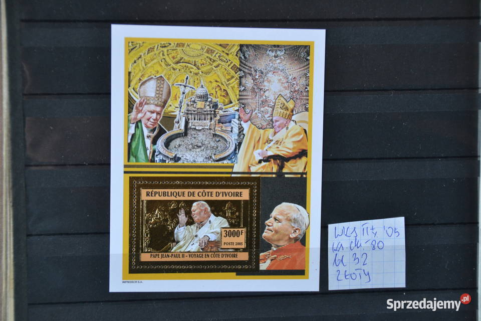 ZnaczkiPapież Jan Paweł II Wybrzeże Kości Filatelistyka dolnośląskie Sobótka