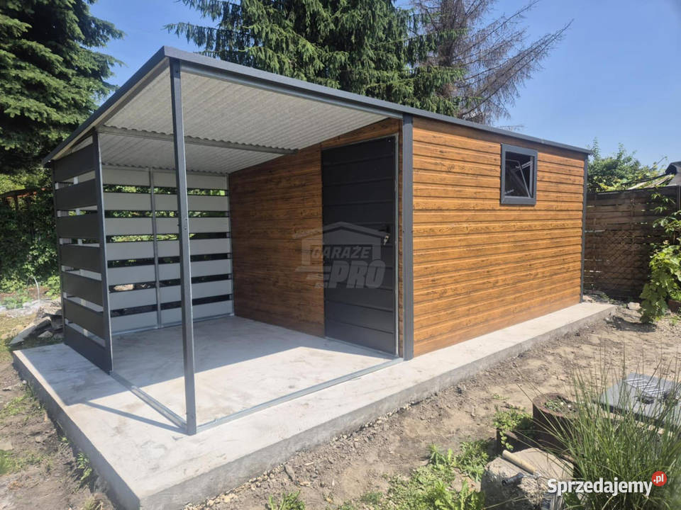 Schowek Domek Ogrodowy 4x25m wiata 2m drzwi okno małopolskie Tarnów