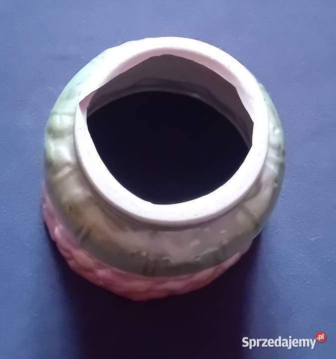 Majolika osłonka doniczki z kolumną Koźminek