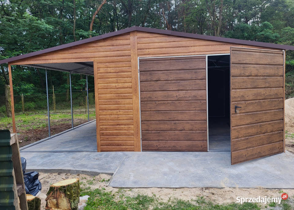 Garaż Blaszany drewnopodobny 45 25 wiata na Szczecin