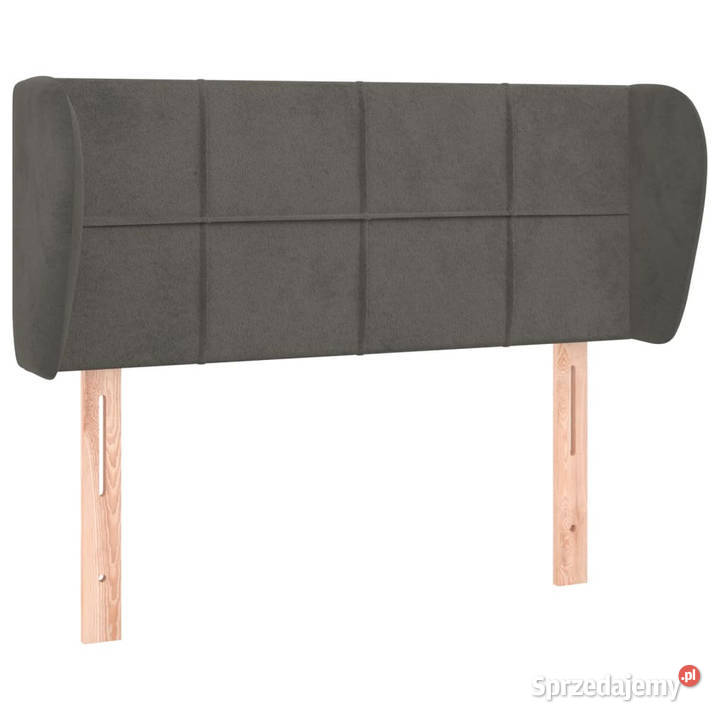 Zagłówek uszak ciemnoszary 103x23x7888 aksamitny