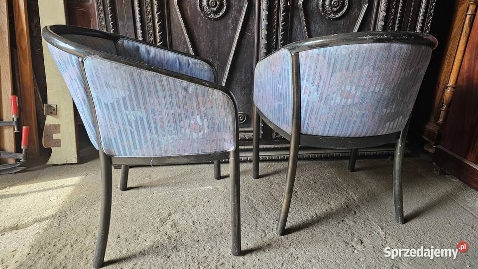 2 fotele vintage komplet drewniane retro lata Wałbrzych