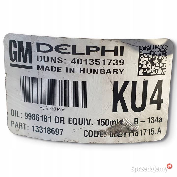 SPRĘŻARKA KLIMATYZACJI Opel Astra H III 19 CDTI osobowe lubelskie Chełm