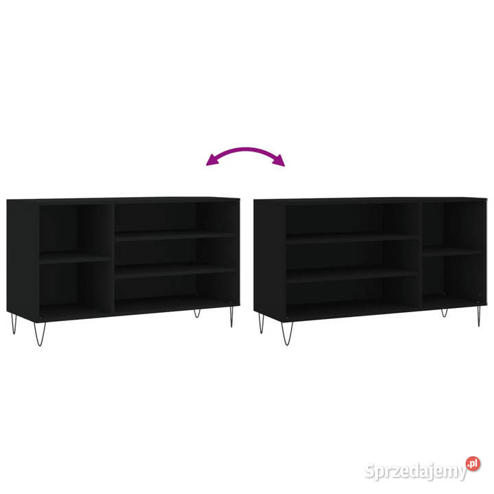 Szafka na buty czarna 102x36x60 materiał Warszawa