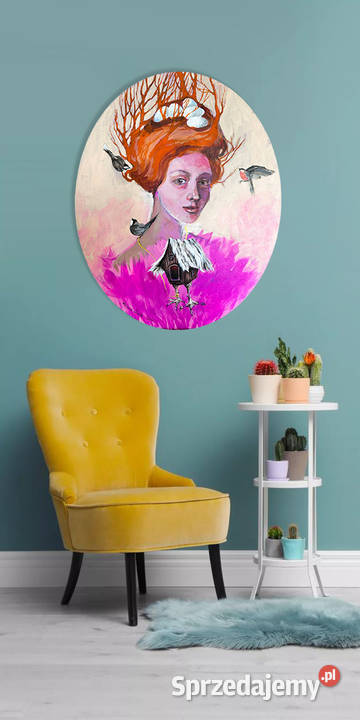 Gniazdo obraz akrylowy na owalnym płótnie 50x40 śląskie