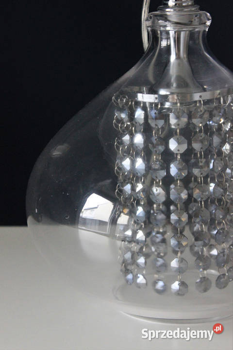Lampa szklana z kryształkami Kąty Wrocławskie sprzedam