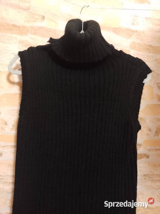 3638 SM Długa sukienka dzianinowa z golfem z Kraków