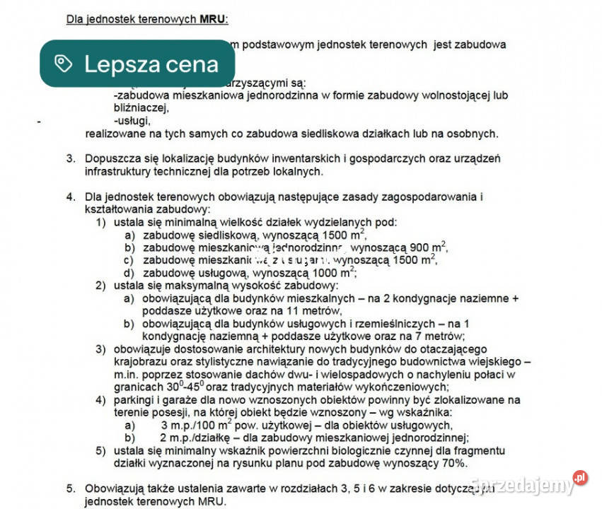 Działka 4800m MPZP Kotłówka gm Żelechów sprzedam