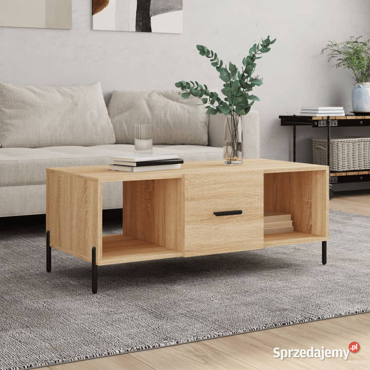 Stolik kawowy dąb sonoma 102x50x40 materiał Warszawa