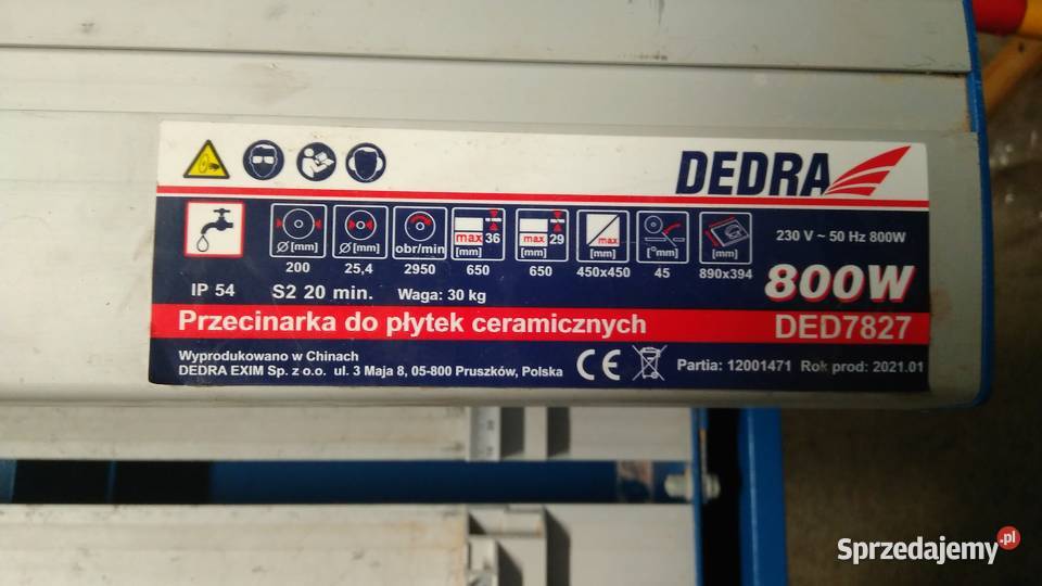 Przecinarka do płytek ceramicznych Dedra DED dolnośląskie Wałbrzych