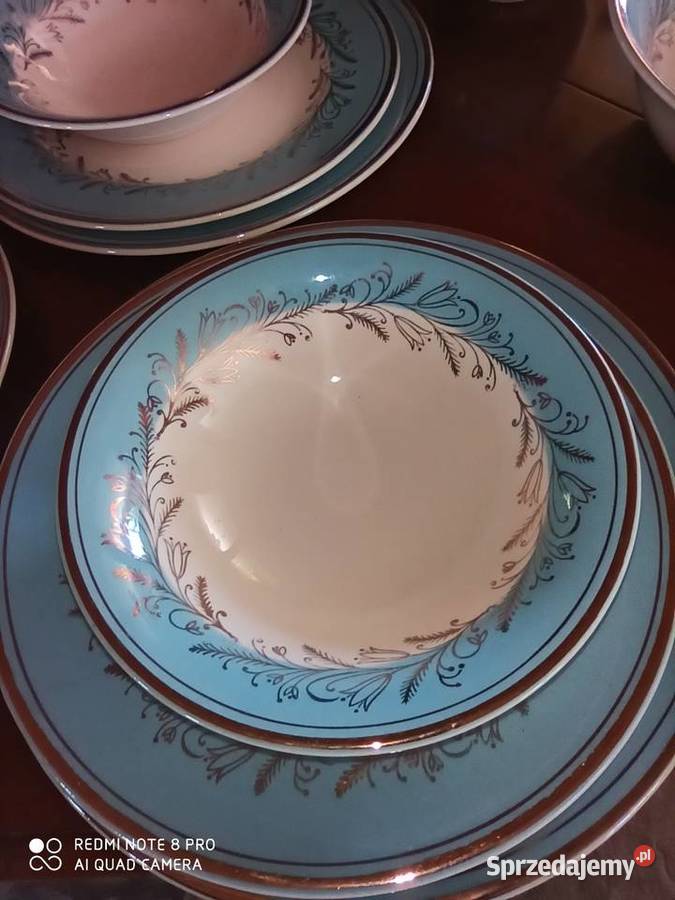 Błękitne filiżankiRidgway Staffordshire Made in Gdańsk