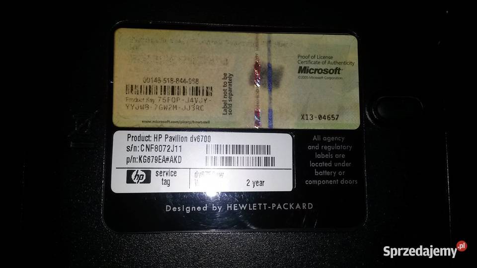Laptop HP dv6700 Poznań