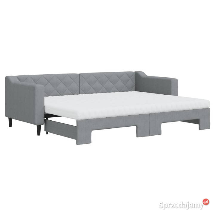 Sofa rozsuwana z materacami jasnoszara tkanina Warszawa sprzedam