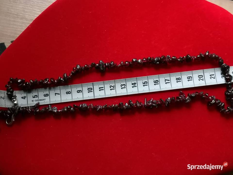 Okazja biżuteria z kamieni GRANAT naszyjnik Częstochowa