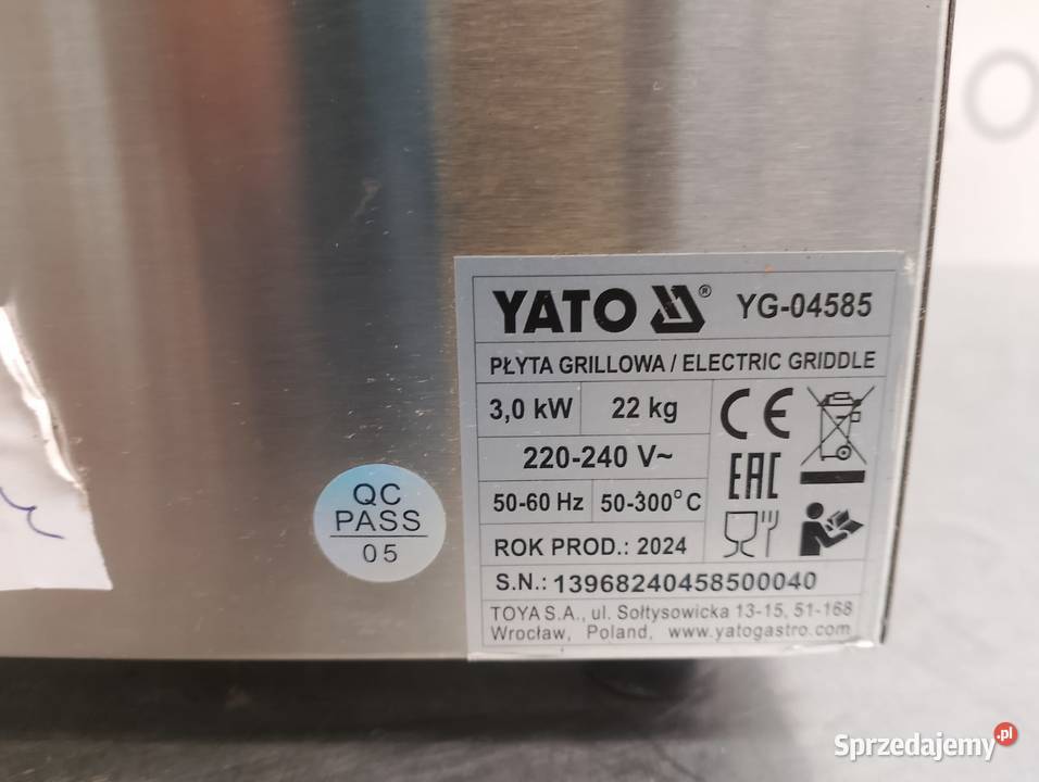 PŁYTA GRILLOWA GŁADKA YG04585 Wrocław