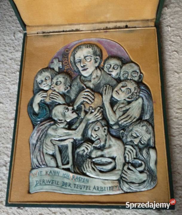 Płaskorzeźba malowana olejnie Karla Obleitnera Krotoszyn