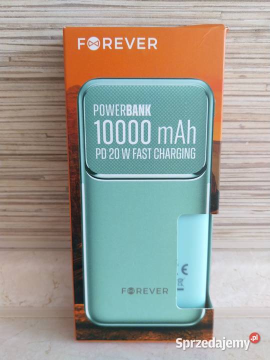 NAJTANIEJ Powerbank 10000 mAh USBC USBA Miętowy