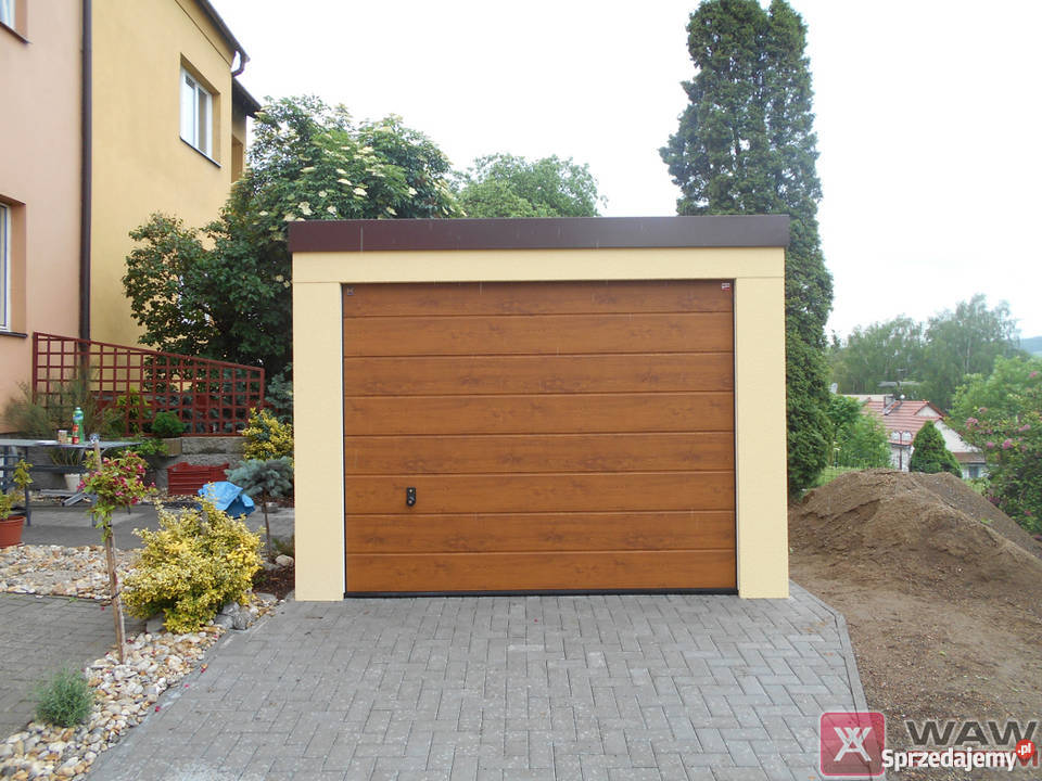 Garaże tynkowane garaż wolnostojący Wrocław