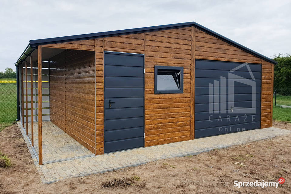 Garaż Blaszany 55x6m Wiata 1m Brama Uchylna Poznań