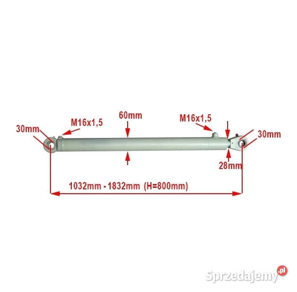 Siłownik Hydrauliczny 50x28 Skok 800 Mocowanie Solec Kujawski sprzedam