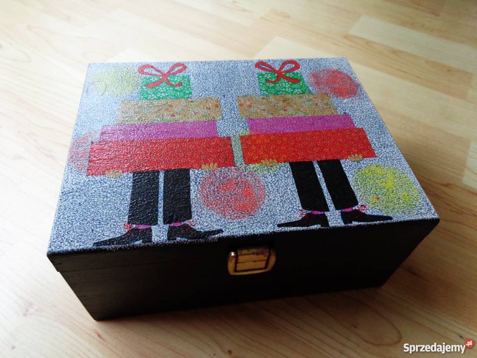 PREZENTY Drewniana ozdobna skrzyneczka na skarby Warszawa