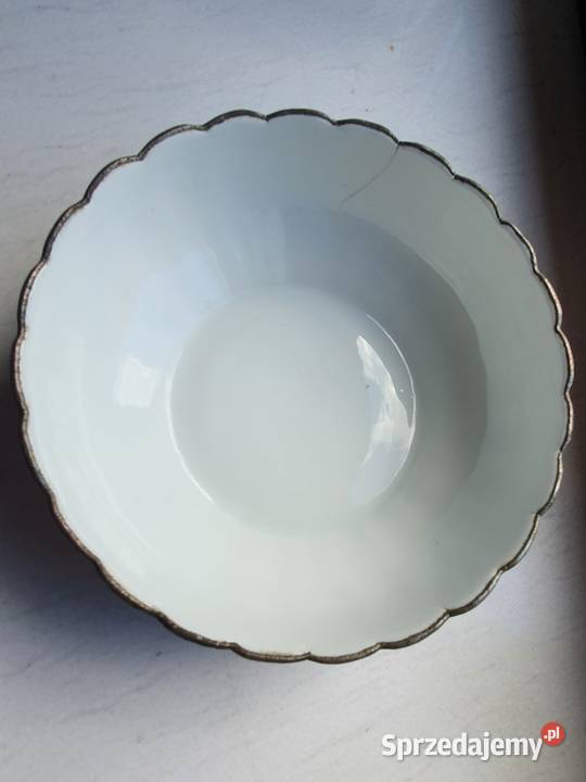 Starazabytkowa SALATERKAMISKA z biało srebrnej