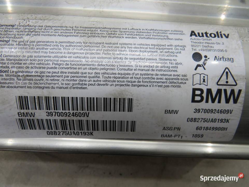 PODUSZKA PASAŻERA BMW E63 E64