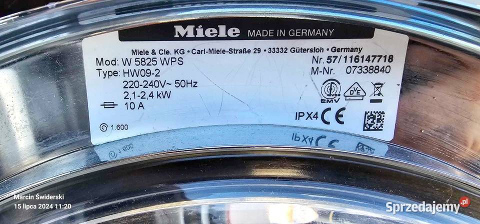 Pralka Miele Softtronic W 5825 WPS plaster miodu wolnostojące