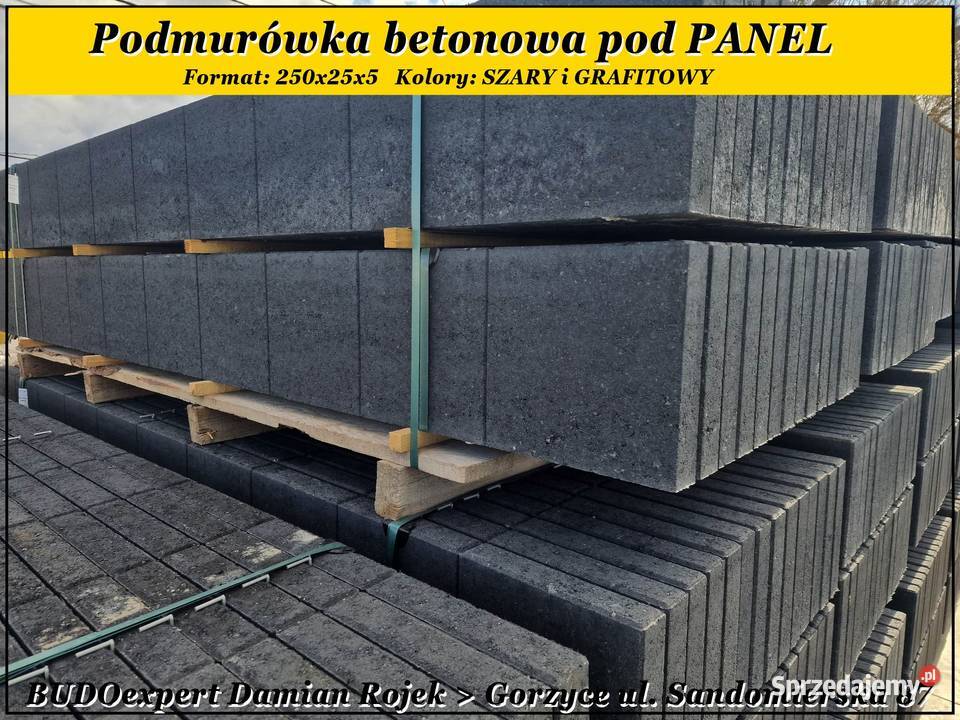 Betonowa podmurówka pod panel 250x25x5 GRAFIT