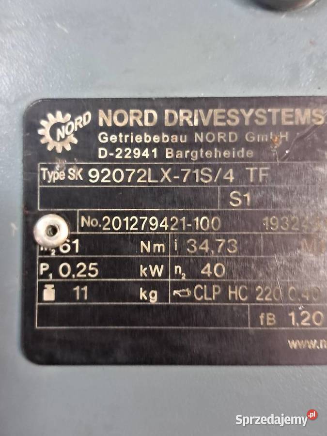 Motoreduktor NORD 025 kW40 obr Produkcja
