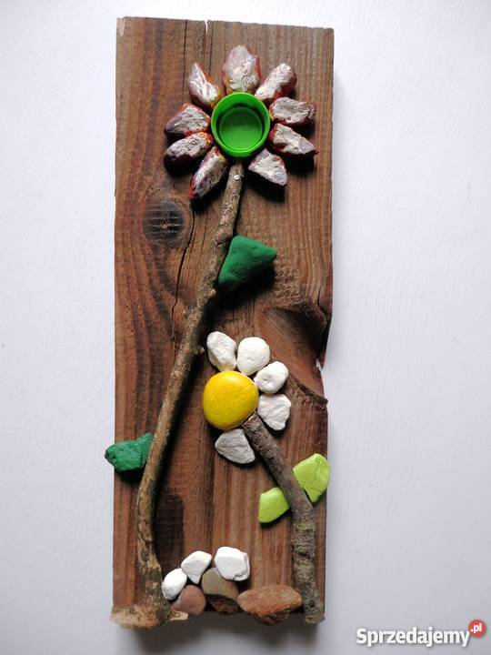 Kwiat okolicznościowy z drewna i wielokolorowy Szczecinek sprzedam