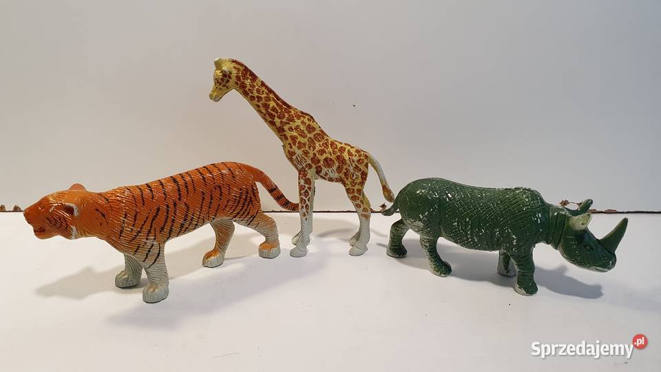 Zabawki Afryka zebra tygrys i nosorożec Zabawki sprzedam
