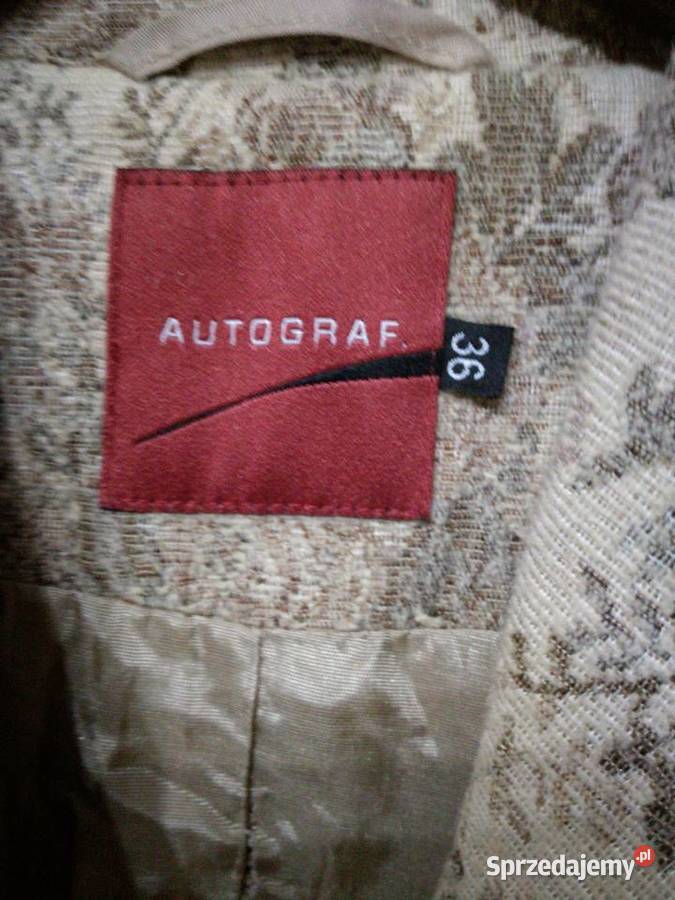 Płaszcz damski w kolorze beżowo brązowym Autog Rozmiar 36(S) sprzedam