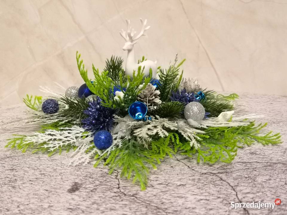 Podświetlany stroik zimowy z figurką jelenia Kielce sprzedam