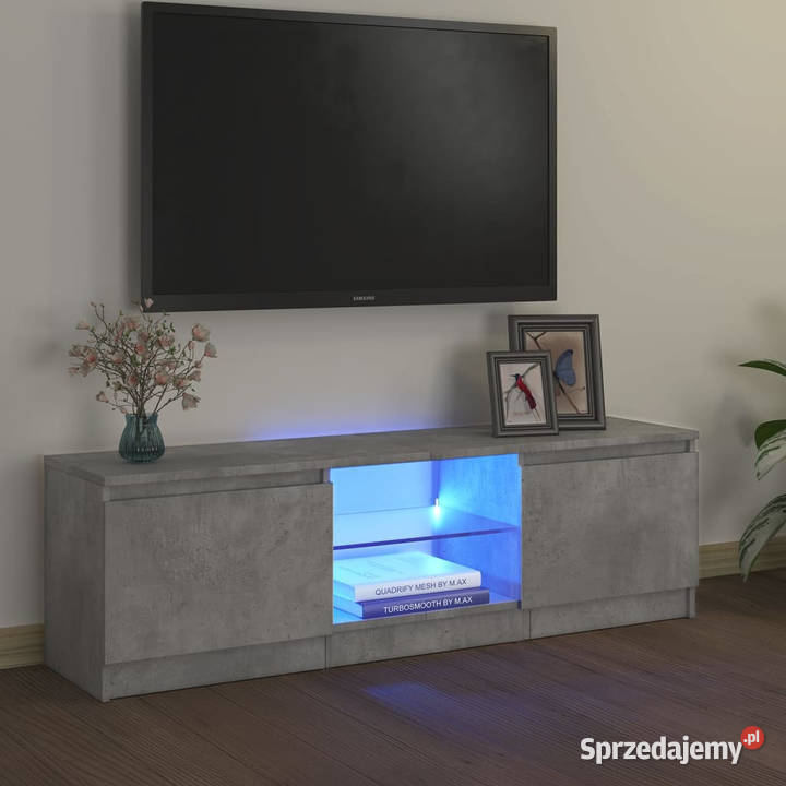 Szafka pod TV z oświetleniem LED szara 120 x 30