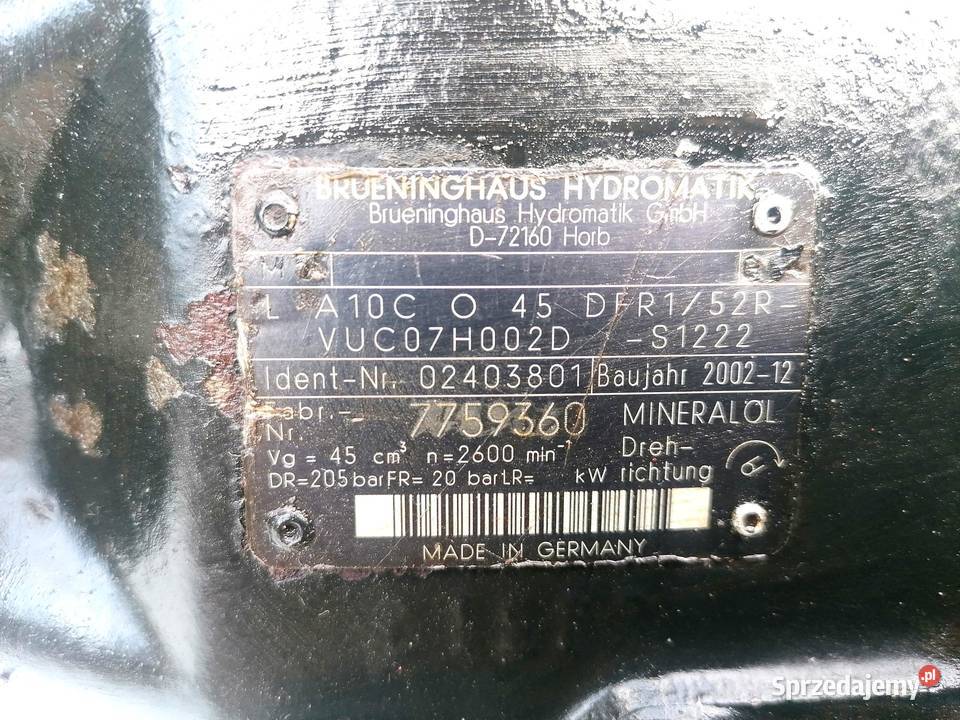 Pompa hydrauliczna Case CVX 1135 1145 1155 1170 Zajęczniki