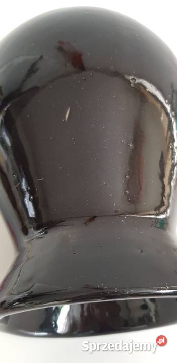 PRL czarny klasyczny wazon ceramiczny Ruda Śląska