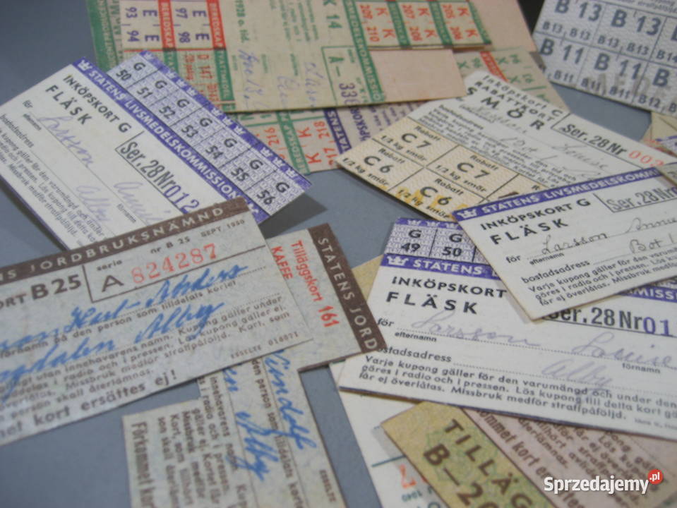 Szwedzkie Kartki na Zywnosc Pozostałe Warszawa