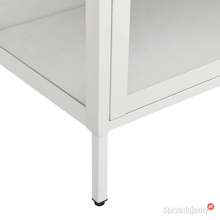 Witryna biała 90x40x180 stal i hartowane szkło