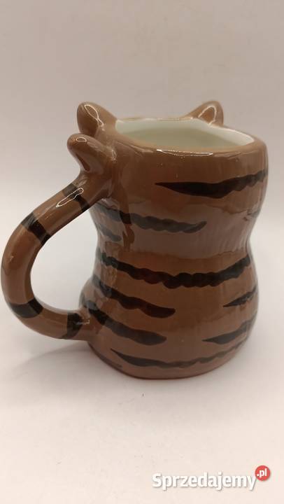 Kubek ceramiczny 3D pręgowany kot kotek Zamość