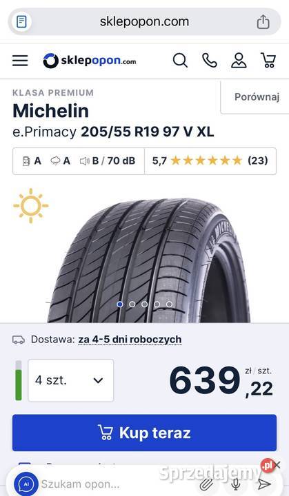 Opony letnie Michelin eprimacy 20555R19 20 Żmigród
