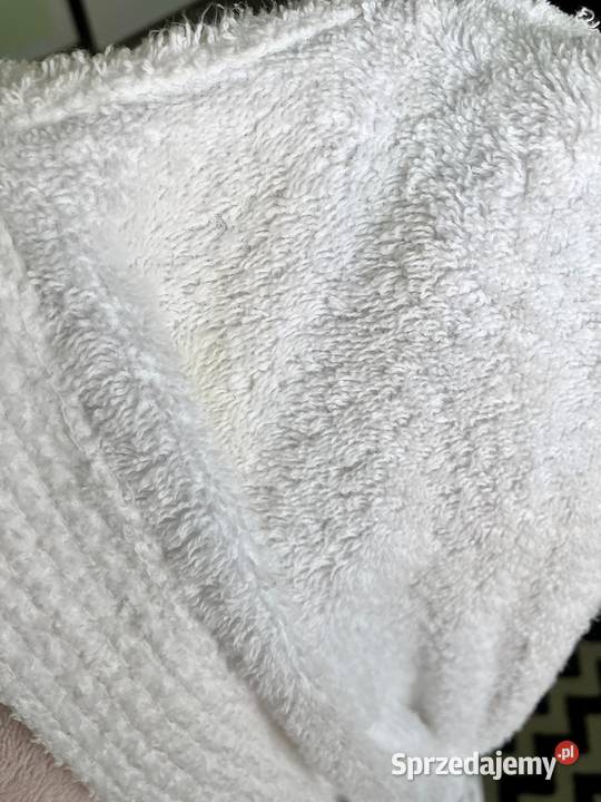 Gruby biały szlafrok frotte Naf Naf bawełna Moda i Styl Nisko